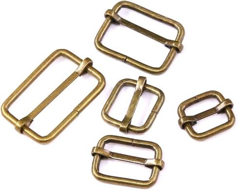 Swpeet 50Pcs Gun-Black Metal Rings Metal Rectangle Adjuster Triglides Slides Buckle, Roller Pin Buckles Slider Strap Adjuster Keychains - 1/2 Inch, 3/4 Inch, 1 Inch, 5/4 Inch, 5/8 Inch in Kuwait
