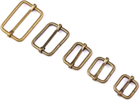 Swpeet 50Pcs Gun-Black Metal Rings Metal Rectangle Adjuster Triglides Slides Buckle, Roller Pin Buckles Slider Strap Adjuster Keychains - 1/2 Inch, 3/4 Inch, 1 Inch, 5/4 Inch, 5/8 Inch in Kuwait