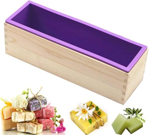 Silicone Soap Mold Loaf with Wooden Box for Soap Making in Kuwait