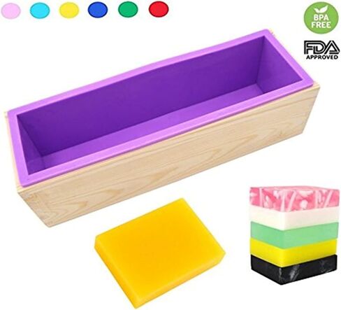 Silicone Soap Mold Loaf with Wooden Box for Soap Making in Kuwait