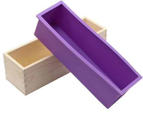 Silicone Soap Mold Loaf with Wooden Box for Soap Making in Kuwait