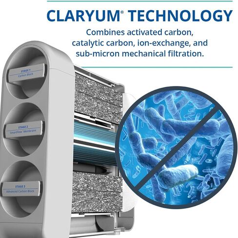 Aquasana SmartFlow Reverse Osmosis Water Filter System - High-Efficiency Under Sink RO Removes up to 99.99% of Fluoride, Arsenic, Chlorine, and Lead - Brushed Nickel Faucet in Saudi Arabia