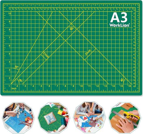 WORKLION 24" x 36" Large Self Healing PVC Cutting Mat, Double Sided, Gridded Rotary Cutting Board for Craft, Fabric, Quilting, Sewing, Scrapbooking - Art Project… in Kuwait