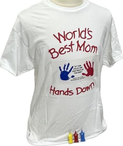 World's Best Mom T-Shirt with Paint Kit - Hand Prints for Family in Kuwait