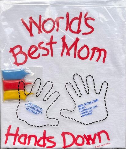 World's Best Mom T-Shirt with Paint Kit - Hand Prints for Family in Kuwait