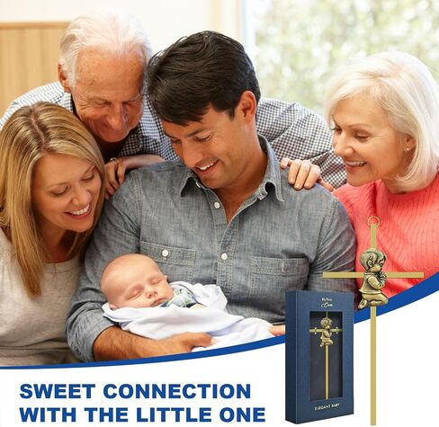 dewtick Premium Baptism Cross Boy 7.1 Inch, Super Cute and Sturdy Baby Cross Wall Baptism Gifts for First Holy Communion Christening and Dedication from Godparents, Gold in Saudi Arabia