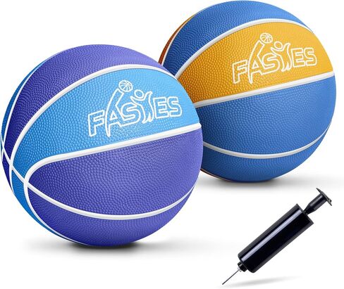 Glow in The Dark Mini Basketball with Pump(6",4 Pack), Glowing Mini Basketball for Indoor Outdoor Hoop, Small Basketball Balls for Kids, Toddlers, Adults in Saudi Arabia