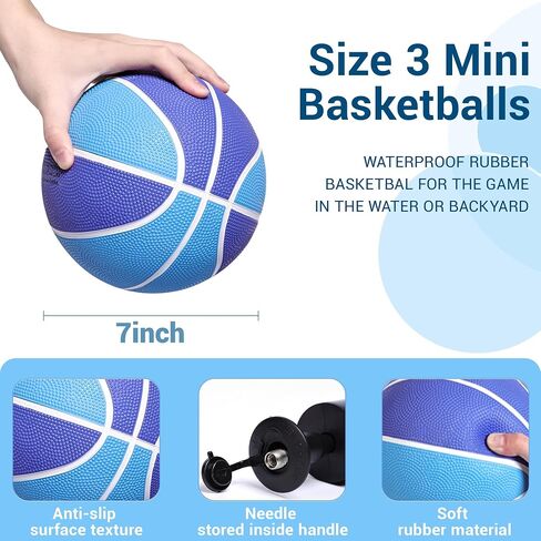 Glow in The Dark Mini Basketball with Pump(6",4 Pack), Glowing Mini Basketball for Indoor Outdoor Hoop, Small Basketball Balls for Kids, Toddlers, Adults in Saudi Arabia