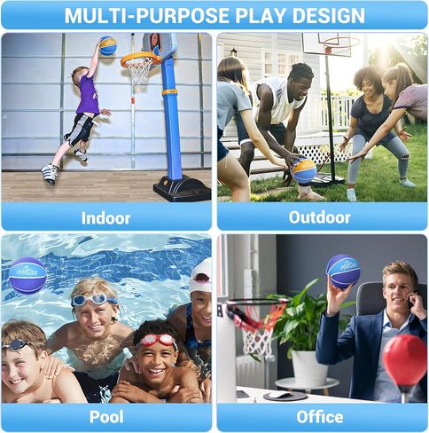 Glow in The Dark Mini Basketball with Pump(6",4 Pack), Glowing Mini Basketball for Indoor Outdoor Hoop, Small Basketball Balls for Kids, Toddlers, Adults in Saudi Arabia