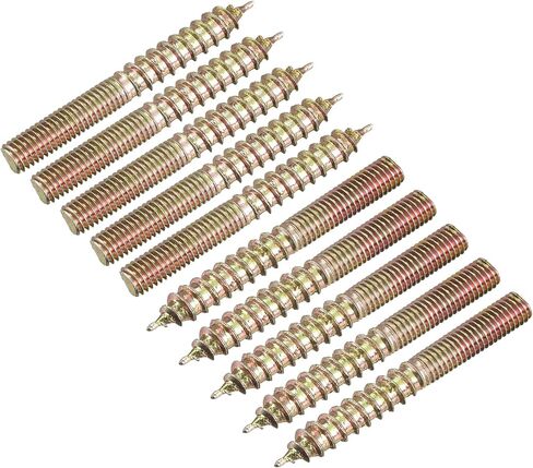 مسامير شماعة Uxcell M4x20mm، 24 قطعة من مسامير وتد ذات نهاية مزدوجة لتوصيل الأثاث الخشبي in Saudi Arabia
