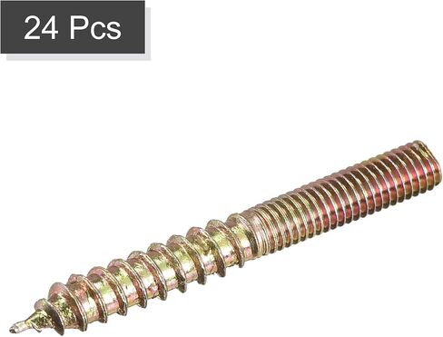 مسامير شماعة Uxcell M4x20mm، 24 قطعة من مسامير وتد ذات نهاية مزدوجة لتوصيل الأثاث الخشبي in Saudi Arabia