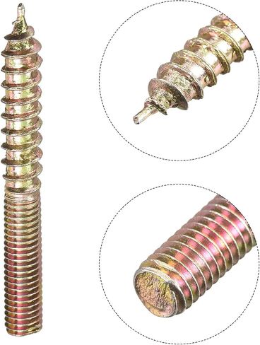مسامير شماعة Uxcell M4x20mm، 24 قطعة من مسامير وتد ذات نهاية مزدوجة لتوصيل الأثاث الخشبي in Saudi Arabia
