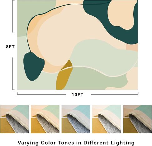 Green Boho Washable Rugs for Living Room -8x10 Large Bedroom Rug Super Soft and Non Slip Nursery Kids Room Low-Plie Carpet Suitable for Living Room Bedroom Office Dorm Bedside Dining Room in Saudi Arabia