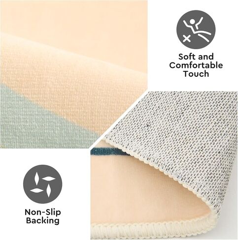 سجاد بوهو أخضر قابل للغسل لغرفة المعيشة - سجادة غرفة نوم كبيرة مقاس 8 × 10، فائقة النعومة وغير قابلة للانزلاق، سجادة منخفضة الطبقات مناسبة لغرفة المعيشة وغرفة النوم والمكتب وغرفة الطعام بجانب السرير in Kuwait