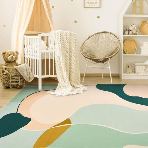 سجاد بوهو أخضر قابل للغسل لغرفة المعيشة - سجادة غرفة نوم كبيرة مقاس 8 × 10، فائقة النعومة وغير قابلة للانزلاق، سجادة منخفضة الطبقات مناسبة لغرفة المعيشة وغرفة النوم والمكتب وغرفة الطعام بجانب السرير in Kuwait