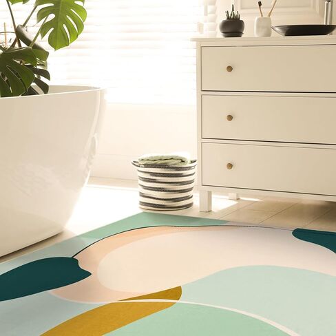 سجاد بوهو أخضر قابل للغسل لغرفة المعيشة - سجادة غرفة نوم كبيرة مقاس 8 × 10، فائقة النعومة وغير قابلة للانزلاق، سجادة منخفضة الطبقات مناسبة لغرفة المعيشة وغرفة النوم والمكتب وغرفة الطعام بجانب السرير in Kuwait