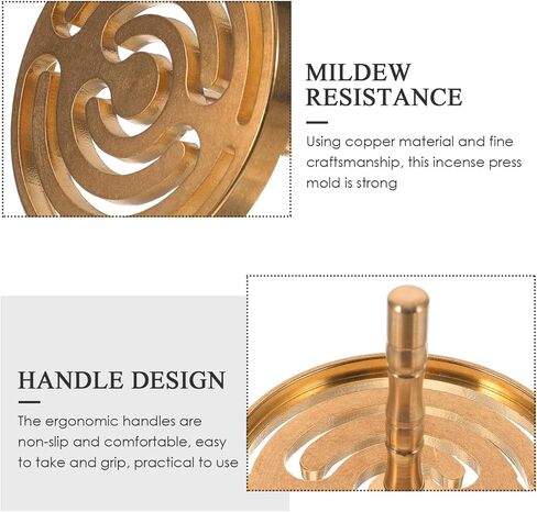 Copper Incense Molds Household Items Household Gadgets Brass Incense Mold Tools Incense Press Mold DIY Incense Cone Molds Incense Press Seal Mold Household Items Household Gadgets in Saudi Arabia