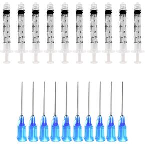 3ml Sterile Syringe 23g x 1 1/2"" Blunt Tip Needles - 10 Pack - Ideal for Accurate Dispensing, Crafting, DIY Projects, and Liquid Handling, Clear