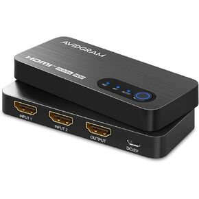 محول HDMI 2.1 4K 120 هرتز، محول AVIDGRAM HDMI 3 في 1 مع جهاز تحكم عن بعد بالأشعة تحت الحمراء، 3 منافذ 8K 60 هرتز، محور نحيف لتحديد HDMI تلقائيًا 48 جيجابت في الثانية، متوافق مع Xbox Series X، PS4 Pro، PS5، تلفزيون UHD، شاشة، جهاز عرض in Kuwait