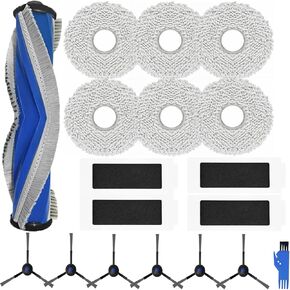 18 Pcs Accessories Kit for Ecovacs DEEBOT T30S/ T30S Combo/ T30 PRO Omni, for Yeedi M12 Pro Vacuum Cleaner, 1 Main Brush, 4 Filters, 6 Mop Pads, 6 Side Brushes, T30S Replacement Part Attachments