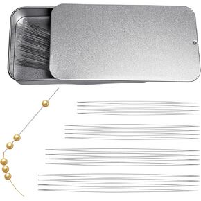 16 Pcs Big Eye Beading Needles,Seed Opening Beading Needles with Needle case Long Straight Beading Thread Needles for Bracelets and Jewelry Making 4 Sizes Collapsible Beading Needles Set…