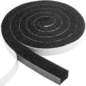 Weather Stripping Door Seal Strip, 1 in x 1 in, Air Conditioner Window Seal, Strong Adhesive, Soundproof, Lightproof, Weatherproof Foam Tape Insulation Strip for Door Frame, Windows (6.5Ft x 1Roll)