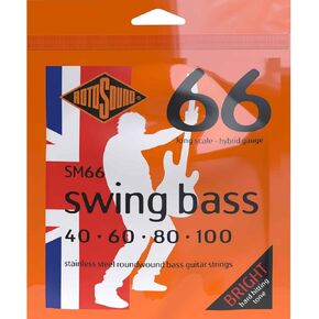 Rotosound SM66 Swing Bass 66 Stainless Steel Hybrid Bass Guitar Strings (40 60 80 100)