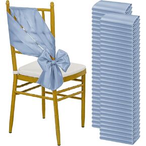 100 PCS Satin Chair Sashes Bows, Terracotta Chair Ribbon Ties Back Sash Bow Chair Decorative for Wedding Birthday Banquet Party Hotel Event Chair Cover Decoration(7 x 108 Inch) in Kuwait