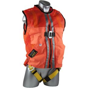 Guardian Fall Protection 02120 Orange Mesh Construction Tux Harness, Large