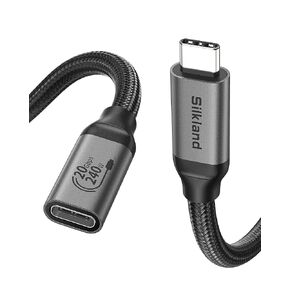 Silkland USB C Extension Cable, [20Gbps/240W/5K] USB C 3.2 Extender 3.3ft, 4K@60Hz Type C Video Extension Cord Male to Female Compatible with USBC Hub/PSVR2/iPhone 15/MacBook Pro/iPad/Mag safe Charger