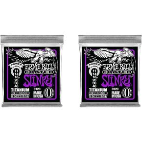 Ernie Ball Regular Slinky Coated Titanium Electric Guitar Strings, 10-46 Gauge (P03121)