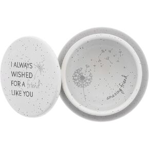 Pavilion Gift Company - I Always Wished For A Friend Like You Keepsake Box, Ceramic Jewelry Box, Round Memento Box, Unique, Gifts For Friend, Girlfriend Gift Ideas, 3.5" x 2.25"