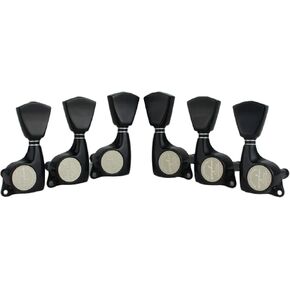 Guyker 6Pcs Guitar Machine Heads (3L + 3R) – 1:21 Sealed Tuning Key Pegs Tuners Set with Tulip Shaped Knob Replacement for ST Tele SG Style Electric or Acoustic Guitars – Chrome