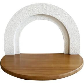 Wooden Boho Rainbow Wall Shelves, Decorative Rustic Wall Mounted Hanging Arch Shelf for Living Room, Bathroom, Kids' Bedroom