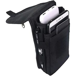 Large Smartphone Pouch,Phone Belt Pouch,Tactical Phone Holster,Multi-Purpose Tool Holder,Tactical Carrying Case Card Holder,Belt Loop Pouch Men's Waist Pocket for Hiking, Camping,7.5in tall 3.9in wide