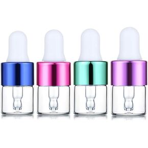 50 Pcs Clear Glass Dropper Bottles,1ml (1/4 Dram) Essential Oil Dropper Bottle Perfume Sample Vials Cosmetic Liquid Containers