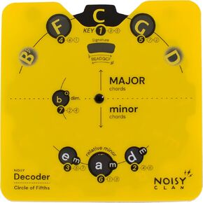 Pro Plastic Circle of Fifths Melody Tool for Musicians | All-in-One Music Theory Aid | Clear eBook Download Guide Practical Use | All Instruments | Learn Chords, Progressions, and Compositions