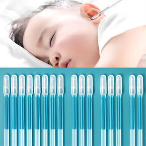48 Pcs Enhanced Adhesive Ear Digging Stick for Children's Safety Ear Cleaner for Adult Spiral Ear Wax Removal Ear Scoop Earwax Remover Tool with Dust Cover Packaging (S)