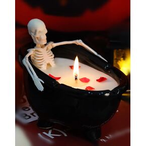 Halloween Decorations - Skeleton Candles - Gothic Soy Candles - Vintage Farmhouse Skeleton Bath Ideas Candles - Decorate Home Bars Indoor Rooms Tables - Spooky Halloween Gifts in Saudi Arabia