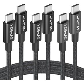 Kobilar USB C to USB C Cable 3 Pack（3.3ft/6.6ft/5ft）,60W 3A Fast Charging USB C Charger Cable,Type C to Type C Cable for iPhone15/15Pro/15Plus/15ProMax/ipad Air 4/iPad Pro2022/Samsung S23