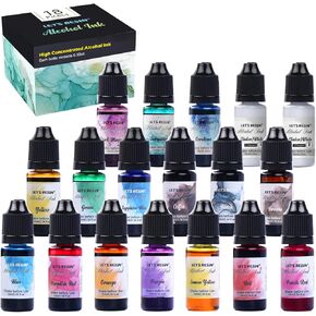 LET'S RESIN 48pcs Concentrated Alcohol Ink Set, Vibrant Colors Alcohol-Based Resin Ink for Epoxy Resin, Alcohol Paint Dye for Resin Art, Tumblers, Epoxy Resin (Each 0.35oz)
