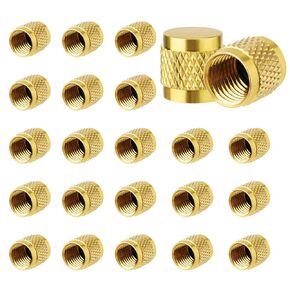 1/4 Flare Cap Round Brass Caps - Service Port Caps Anti-leakage Flare Cap with W/Neoprene O Ring Seal HVAC Valve Caps for Quick Seal Adapters, 30 Pcs