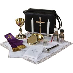 Deluxe Catholic Travel Mass Kit with Sprinkler in Zippered Vinyl Case, 8 1/2 Inch