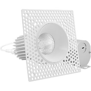 LUXRITE 3 Inch Trimless LED Recessed Lighting, 15W, 1100LM, 5CCT Selectable 2700K-5000K, Dimmable Ceiling Spotlight, CRI 90, Damp & IC Rated, Plaster Downlight, ETL Listed
