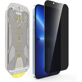 DUMOSONG Privacy Screen Protector for iPhone 13 Pro Max 6.7'', 9H Hardness Glass for iPhone 14 Plus Privacy Screen Protector with Auto Alignment Kit, Bubble Free, HD Clear, 10X Military Protection