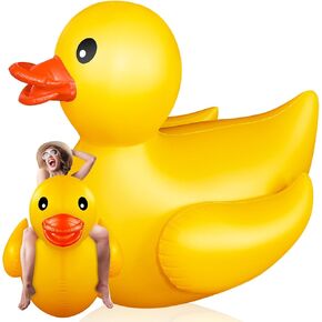 Hungdao 2 Pack Inflatable Float Giant Inflatable Pool Float Huge Blow up Easy to Inflate Large Pool Float for Adults Teens Swimming Pool Toy Party Decoration (Duck,59 x 55 x 54 Inch)