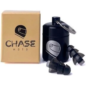 Motorcycle Earplugs 31dB SNR High Wind Noise Reduction, Premium Hearing Protection, Reusable, Ultra Soft and Comfortable, Durable Liquid Silicone Rubber with Case, Black