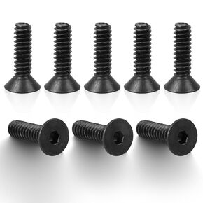#6-32x1/2" Flat Head Socket Cap Screws，10.9 Grade Socket Head Screws，Black Medium Carbon Steel，20Pcs