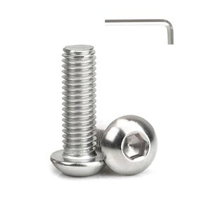 3/8-16 x 3-3/4'' (6 Pack) Pan Head Hex Socket Cap Screws Bolts, 304 Stainless Steel 18-8, Hex Drive, Bright Finish, Fully Machine Thread