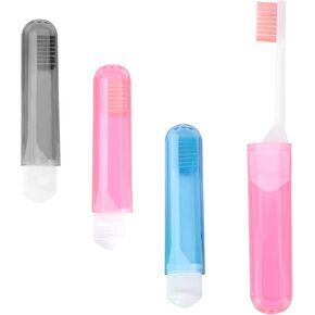 Travel Toothbrush, 3 Pcs Travel Toothbrush Set, Mini Toothbrush,Portable Travel Size Toothbrush with Toothbrush Case Individually Wrapped Toothbrush Folding Toothbrush for Travel Camping Hiking School